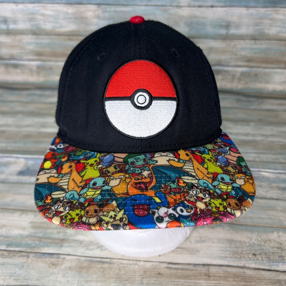 Pokemon Hat Pokeball Black‎ Snapback Ball Cap Flat Bill Pikachu Charizard 2015
